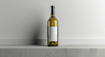 Wine Bottle Mockup On White Background photo