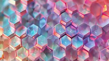 Abstract Hexagon Pattern in Pastel Colors photo