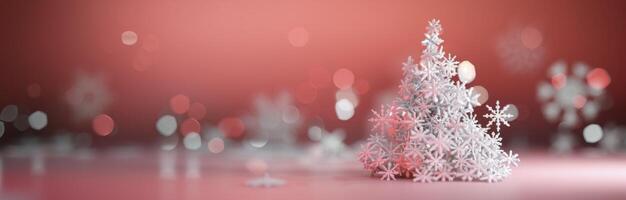 Decorated Christmas Tree With Red Background photo