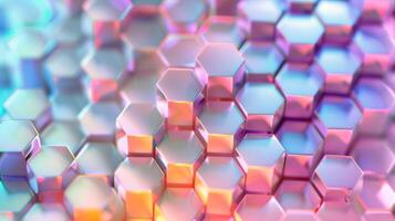 Abstract Hexagon Pattern in Pastel Colors photo