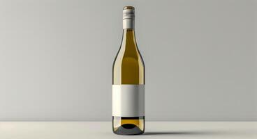 Wine Bottle Mockup On White Background photo