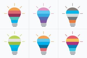 Idea light bulb infographic template for growth diagram, graph, presentation, chart. business startup idea lamp vector