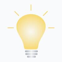 A yellow light bulb with the light on it. vector