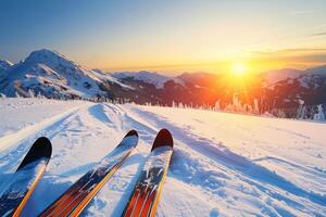 Ski Trip Sunset Mountain View photo