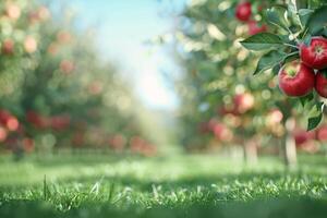 Red Apples in a Green Orchard photo