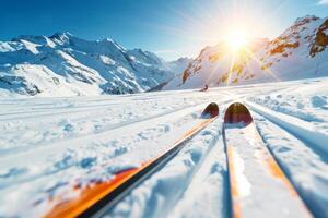 Skiing in the Snowy Alps photo