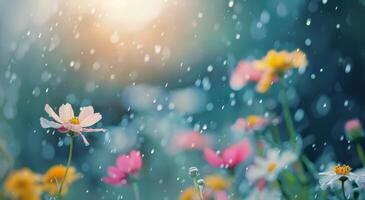 Flowers Blooming In The Rain photo