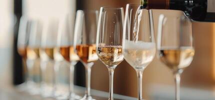 Pouring Wine Into Glasses at a Reception photo