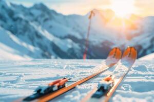 Skiing in the Snowy Alps photo