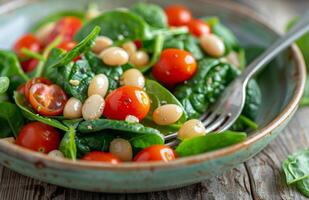 Spinach, Tomato, and Bean Salad photo