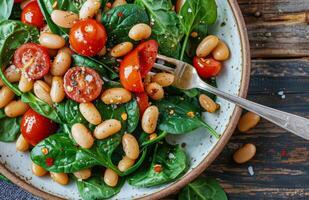 Spinach, Tomato, and Bean Salad photo
