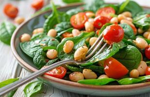 Spinach, Tomato, and Bean Salad photo