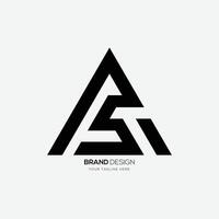 Letter As or Fs triangle shape negative monogram logo vector
