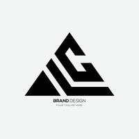 Letter a l c modern triangle shape initial logo vector