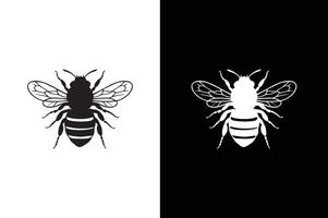 Bee icon silhouette. Bee silhouette of an insect Isolated on a white background. Graphic symbol, design vector