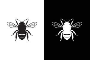 Simple Bee icon silhouette. The icon can be used for websites, print templates, presentation templates, illustrations. Bee icon silhouette black white background. vector