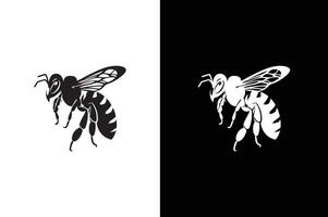 Bee icon silhouette illustration. The icon can be used for websites, print templates, presentation templates, illustrations. Bee icon black white background. vector