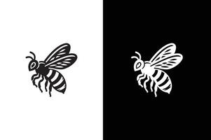 Bee icon silhouette. Bee silhouette of an insect Isolated on a white background. Graphic symbol, design template. vector