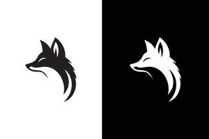 Fox icon silhouette isolated images of wild animals. Fox silhouette isolated on black background vector