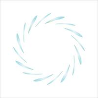 Minimalist frame of circular arrangement of gradient light blue, curved lines. vector