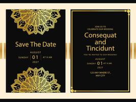 Save the date meditation Wedding invitation card with luxury background Template vector