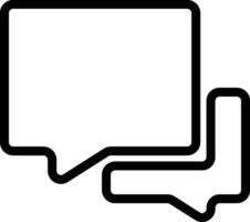Double Rectangle Chat Black Outline Icon vector