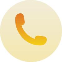 Phone Circle Icon with Yellow Gradient Color vector