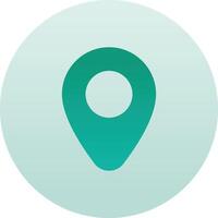 Maps Circle Icon with Green Gradient Color vector