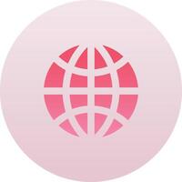 Website Circle Icon with Pink Gradient Color vector