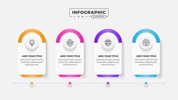 Business process infographic design template with 4 steps or options vector