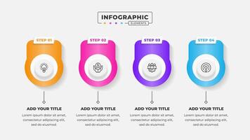 Business process infographic design template with 4 steps or options vector