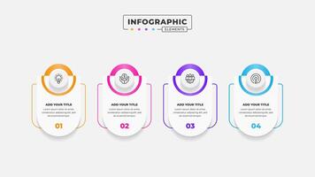 Business process infographic design template with 4 steps or options vector