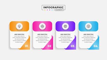 Business process infographic design template with 4 steps or options vector