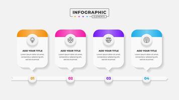 Business process infographic design template with 4 steps or options vector