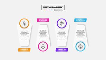 Business process infographic design template with 4 steps or options vector
