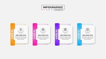 Business process infographic design template with 4 steps or options vector
