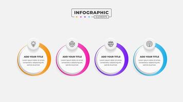 Business process infographic design template with 4 steps or options vector