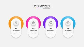 Business process infographic design template with 4 steps or options vector