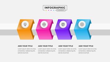 Business process infographic design template with 4 steps or options vector