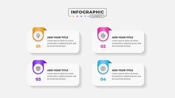 Business process infographic design template with 4 steps or options vector