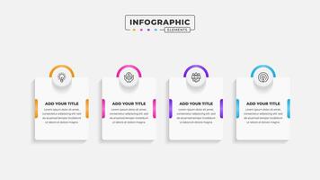 Business process infographic design template with 4 steps or options vector