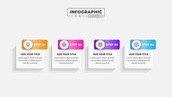 Business process infographic design template with 4 steps or options vector