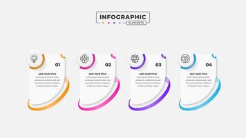 Business process infographic design template with 4 steps or options vector