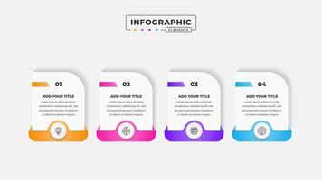 Business process infographic design template with 4 steps or options vector