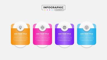 Business process infographic design template with 4 steps or options vector