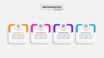 Business process infographic design template with 4 steps or options vector