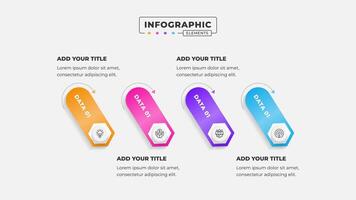 Business process infographic design template with 4 steps or options vector