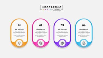 Business process infographic design template with 4 steps or options vector