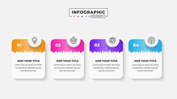 Business process infographic design template with 4 steps or options vector