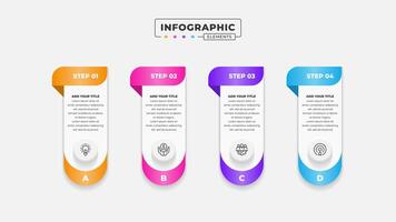 Business process infographic design template with 4 steps or options vector